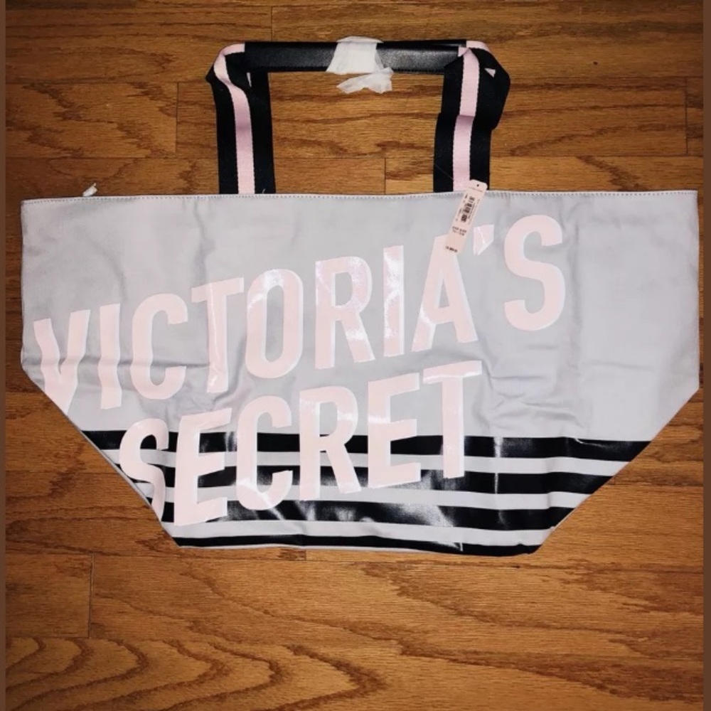 VICTORIA'S Blue Canvas Tote Bag Travel Duffel NW